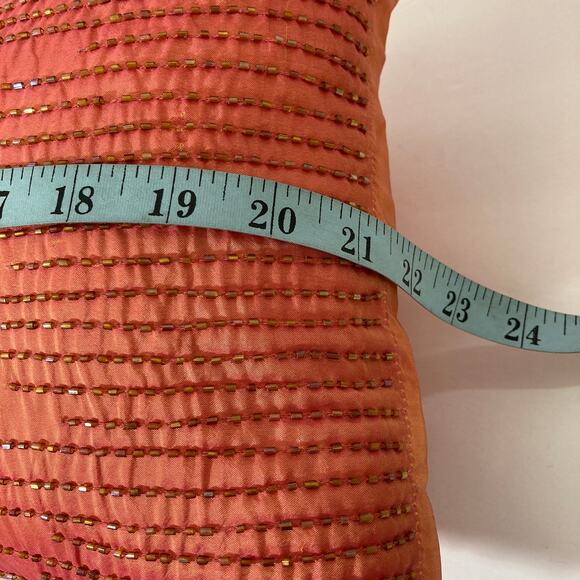 Beaded rectangular coral accent pillow, sofa or bed decorative home decor - Picture 6 of 9